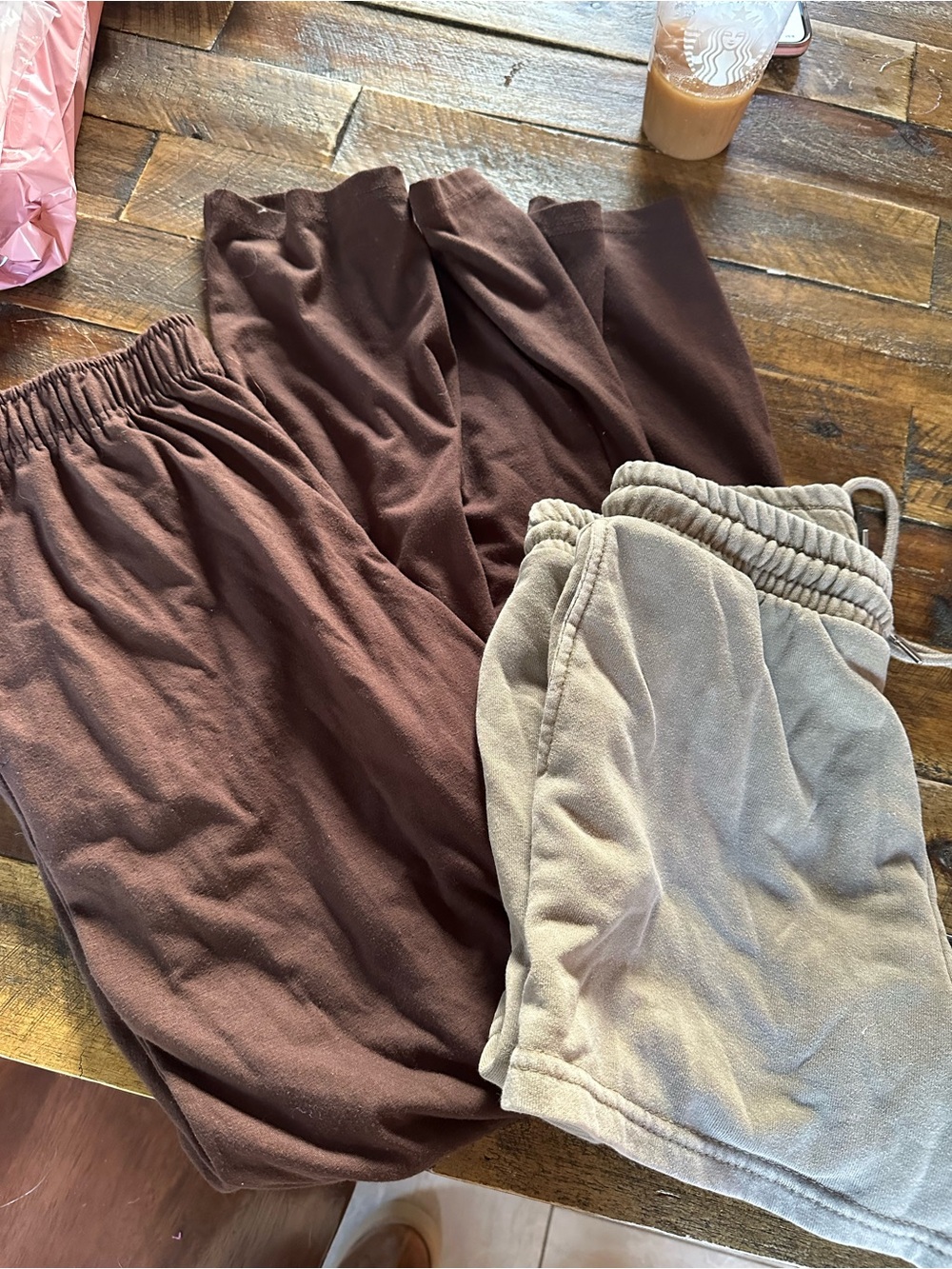 Marshalls Wide Leg Pants & Shorts Set in Brown and Taupe